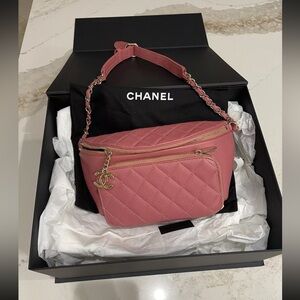 Chanel Pink Caviar Waist Belt Bag